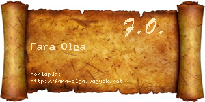Fara Olga névjegykártya